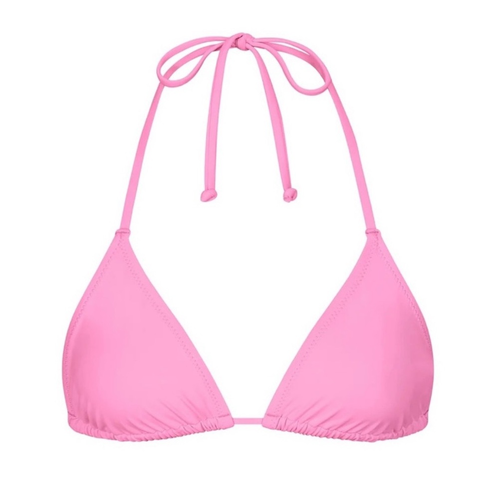 skims pink triangle bikini top